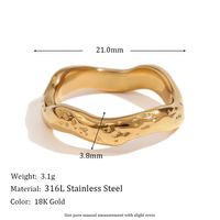 Basic Simple Style Classic Style Waves Stainless Steel Plating 18k Gold Plated Rings main image 2