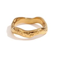 Basic Simple Style Classic Style Waves Stainless Steel Plating 18k Gold Plated Rings sku image 1