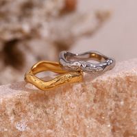 Basic Simple Style Classic Style Waves Stainless Steel Plating 18k Gold Plated Rings main image 4