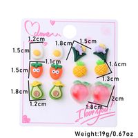 1 Set Cute Sweet Flower Watermelon Arylic Resin Ear Studs main image 2