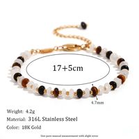 Vintage Style Simple Style Classic Style Multicolor Stainless Steel Beaded Plating 18k Gold Plated Women's Bracelets sku image 1