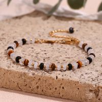 Vintage Style Simple Style Classic Style Multicolor Stainless Steel Beaded Plating 18k Gold Plated Women's Bracelets main image 3
