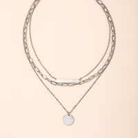 Wholesale Jewelry Casual Hip-Hop Simple Style Round Iron Layered Necklaces main image 5