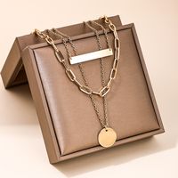 Wholesale Jewelry Casual Hip-Hop Simple Style Round Iron Layered Necklaces sku image 1