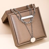 Wholesale Jewelry Casual Hip-Hop Simple Style Round Iron Layered Necklaces sku image 2