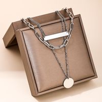 Wholesale Jewelry Casual Hip-Hop Simple Style Round Iron Layered Necklaces main image 4