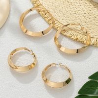 1 Pair Exaggerated Simple Style Round Plating Iron Hoop Earrings main image 1
