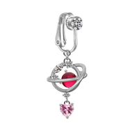 1 Piece Belly Rings Sexy Heart Shape Butterfly Planet 316 Stainless Steel  Alloy Plating Inlay Acrylic Rhinestones Glass White Gold Plated Gold Plated main image 9