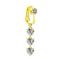 1 Piece Belly Rings Sexy Heart Shape Butterfly Planet 316 Stainless Steel  Alloy Plating Inlay Acrylic Rhinestones Glass White Gold Plated Gold Plated main image 7
