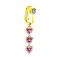 1 Piece Belly Rings Sexy Heart Shape Butterfly Planet 316 Stainless Steel  Alloy Plating Inlay Acrylic Rhinestones Glass White Gold Plated Gold Plated main image 10
