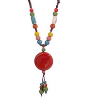 Vintage-stil Ethnischer Stil Geometrisch Keramik Perlen Quaste Flechten Frau Pulloverkette main image 3