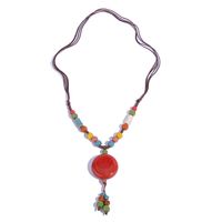 Vintage-stil Ethnischer Stil Geometrisch Keramik Perlen Quaste Flechten Frau Pulloverkette sku image 1