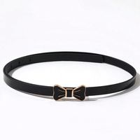 Cute Simple Style Bow Knot Pu Leather Synthetic Resin Buckle Women's Leather Belts main image 1