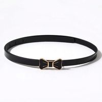 Cute Simple Style Bow Knot Pu Leather Synthetic Resin Buckle Women's Leather Belts main image 5