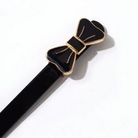 Cute Simple Style Bow Knot Pu Leather Synthetic Resin Buckle Women's Leather Belts main image 4