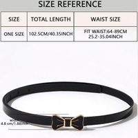 Cute Simple Style Bow Knot Pu Leather Synthetic Resin Buckle Women's Leather Belts main image 2