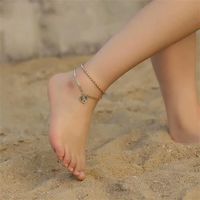 Vacation Letter Heart Shape Copper Plating 14K Gold Plated Women's Anklet main image 5