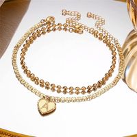 Vacation Letter Heart Shape Copper Plating 14K Gold Plated Women's Anklet main image 7