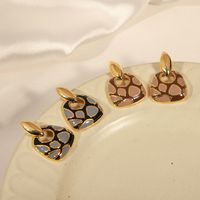 1 Pair Vintage Style Simple Style Leopard Enamel Plating Copper 18k Gold Plated Drop Earrings main image 3