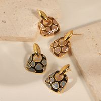 1 Pair Vintage Style Simple Style Leopard Enamel Plating Copper 18k Gold Plated Drop Earrings main image 4