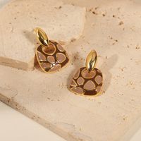 1 Pair Vintage Style Simple Style Leopard Enamel Plating Copper 18k Gold Plated Drop Earrings main image 6