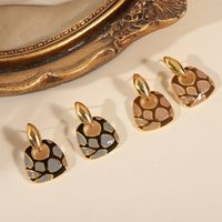 1 Pair Vintage Style Simple Style Leopard Enamel Plating Copper 18k Gold Plated Drop Earrings main image 1