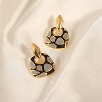 1 Pair Vintage Style Simple Style Leopard Enamel Plating Copper 18k Gold Plated Drop Earrings main image 7