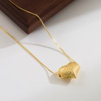 Basic Simple Style Heart Shape Copper Plating 18k Gold Plated Pendant Necklace main image 5