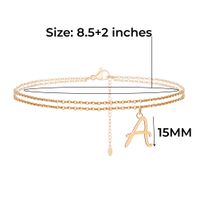 Vacation Letter Heart Shape Copper Plating 14k Gold Plated Women's Anklet main image 2