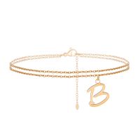 Vacation Letter Heart Shape Copper Plating 14k Gold Plated Women's Anklet sku image 2