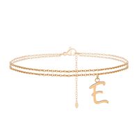 Vacation Letter Heart Shape Copper Plating 14k Gold Plated Women's Anklet sku image 5