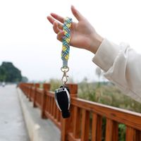 Casual Simple Style Color Block Cotton Rope Zinc Alloy Knitting Bag Pendant Keychain main image 4