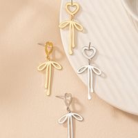 1 Pair Simple Style Bow Knot Iron Drop Earrings main image 4