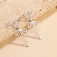 1 Pair Simple Style Bow Knot Iron Drop Earrings main image 1