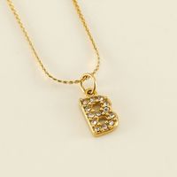 Acero Inoxidable 304 Chapados en oro de 18k Estilo Simple Enchapado Letra Diamantes De Imitación Collar Colgante sku image 2