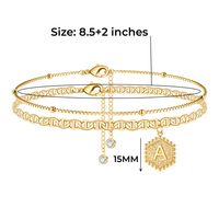 Vacation Hexagon Letter Copper Plating 14k Gold Plated Women's Anklet main image 2