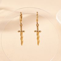 1 Pair Simple Style Cross Alloy Zinc Drop Earrings main image 3