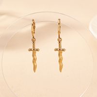 1 Pair Simple Style Cross Alloy Zinc Drop Earrings sku image 1