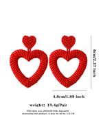 1 Pair Romantic Sweet Heart Shape Handmade Beaded Drop Earrings sku image 2