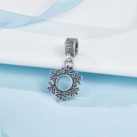 1 Piece Simple Style Snowflake Sterling Silver Plating Inlay Pendant Jewelry Accessories main image 1