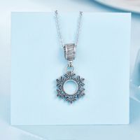 1 Piece Simple Style Snowflake Sterling Silver Plating Inlay Pendant Jewelry Accessories main image 3