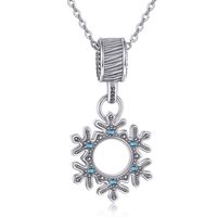1 Piece Simple Style Snowflake Sterling Silver Plating Inlay Pendant Jewelry Accessories main image 4