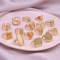 Simple Style Geometric Stainless Steel Irregular 18k Gold Plated Open Rings main image 1