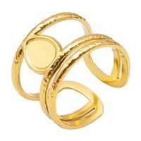 Einfacher Stil Geometrisch Rostfreier Stahl Irregulär 18 Karat Vergoldet Offener Ring main image 8