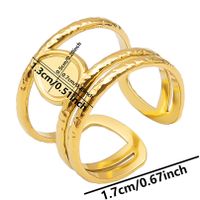 Einfacher Stil Geometrisch Rostfreier Stahl Irregulär 18 Karat Vergoldet Offener Ring sku image 30