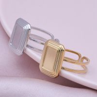 Simple Style Geometric Stainless Steel Irregular 18k Gold Plated Open Rings main image 9