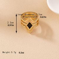 Hip-hop Vintage Style Rock Rhombus Alloy Zinc Women's Rings main image 2