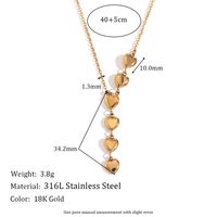 Einfacher Stil Herzform Rostfreier Stahl Überzug 18 Karat Vergoldet Halskette Mit Anhänger main image 2