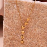 Simple Style Heart Shape Stainless Steel Plating 18k Gold Plated Pendant Necklace main image 3
