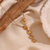 Einfacher Stil Herzform Rostfreier Stahl Überzug 18 Karat Vergoldet Halskette Mit Anhänger main image 4